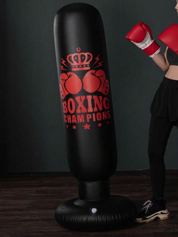 1pc 1.6 Meter Universal Inflatable Fitness Boxing Column Punching Bag, Random Pattern