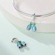 925 Sterling Silver Sunflower And Morning Glory Charm Tulip Daisy Charm Four Leaf Clover Charm Rose Charm Flower Charm Suitable For Women Bracelet Necklace DIY Jewelry Making Charm And Daily Clothing Matching Jewelry Decoration Suitable For Girls