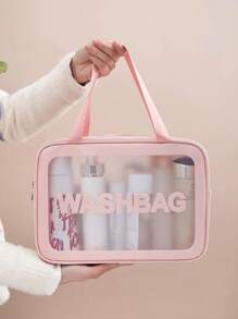 1 件便携式旅行化妆包，女士防水化妆包，带隔层，大容量洗漱用品收纳包，PU 皮革，适合女性、母亲、学生、宿舍、海滩、邮轮旅行、暑假必备的礼物 - 彩色 - 查看 5