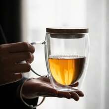 1 Cái Tên Tùy Chỉnh, Tùy Chỉnh Cá Nhân, Cốc Thủy Tinh Chịu Nhiệt Hai Lớp Chịu Nhiệt Có Nắp Quai Cầm, Cốc Nước Cách Nhiệt, Cốc, Cốc Nước Ép Sữa Cà Phê - trong suốt - Xem 7