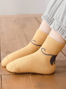 5 Pairs Cat Pattern Kids Socks, Mid-Calf Design Suitable For Outdoor Sports And Fitness, Spring/Summer/Autumn - Multicolor - View 4