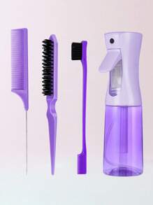 4pcs Slick Back Hair Brush Set With Hair Spray Bottle, Edge Brush Hair Brush Rat, Tail Comb Teasing Brush For Smoothing Baby Hair & Flyaways, Hair Brush, Comb, Hair Tools, Hair Products And Accessories For Barber Salon Beauty Travel Essentials,Back To School,Travel Holiday Essentials,Hair Accessories For Women,Brush,Hair Brushes,Edge Brush,Brush Hair,Hair Comb,Comb Hair,Detangling Brush,Ball Brush,Mini Hair Brush,Hair Brush Set,Wooden Comb,Hair Brush, Brush, Comb, Slick Back Brush, Hairbrush, Edge Brush, Brush Hair, Hair Comb, Hair Brush Set, Comb Hair, Mini Hair Brush, Detangling Brush, Hair Brushes,Hair, Accessories, Hair Products, Hair Tools, Hair Stuff, Hair Care, Curly Hair Brush, Barber, Barber Accessories, Hairdressing Equipment,Travel Essentials,Travel Essential,Hairstyle,Hairdressing - Multicolor - View 14