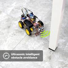 TSCINBUNY Kit inteligente de robot de coche a control remoto de 4 ruedas tipo STEM, para proyecto de robot Arduino UNO R3, kit educativo de programación en C/C++, con manual de instrucciones paso a paso en PDF - Naranja - Ver 6