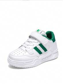 Unisex Children White Casual Sneakers, Students Sports Shoes, , Non-Slip Outdoor Activity Trainers, Suitable For Four Seasons - Green - View 5