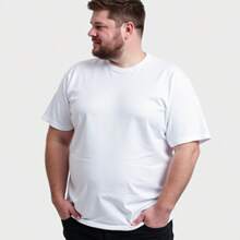 Kit 03 Men's Plus Size Basic Plain T-Shirt 100% Cotton Short Sleeve - Grey - View 3