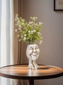 1 szt. Zabawna doniczka dla starszej pani, doniczka z portretem połowy ciała, doniczka z sukulentem, doniczka z żywicy, dekoracje do domu i ogrodu, prezenty dla rodziny, przyjaciół i rodziny