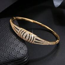 1pc Luxury Fashion Personalized Zirconia Stone Inlaid Bracelet, Elegant For Daily Wear And Dates