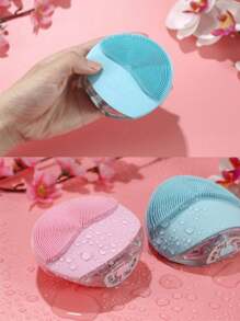 1pc Blue Electric Facial Cleansing Brush,Silicone Mini Pore Cleaner,Men & Women Beauty Facial Cleansing Device,Waterproof Cleansing Brush,Massage Facial Brush,Home Use & Travel - Blue - View 7