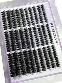 300片/套 30D-100 5D 蓬松浓密仿貂毛假睫毛簇，8-18毫米蓬松D卷单根睫毛，适合初学者DIY嫁接睫毛 - 黑色 - 查看 5