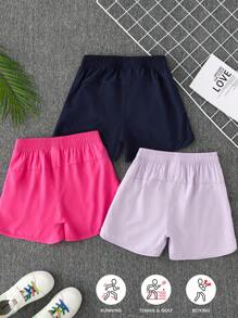 Conjunto de 3 piezas de shorts deportivos de moda para niñas