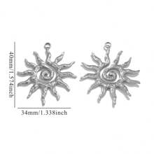 5pcs Stainless Steel Fashionable Hundred Sun Moon Heart Pendant DIY Necklace Earrings Jewelry Accessories Making Daily Wear Gifts