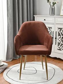 1 pièce Housse de fauteuil en velours argent renard argenté de nouvelle conception arquée, housse de chaise élastique asymétrique convenant pour la salle à manger, le salon et la chambre à coucher