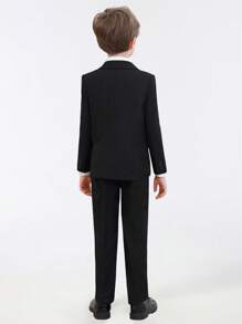 Boys Suits 5-Pieces Suit Set Toddler Tuxedos Dresswear Ring Bearer Outfit Wedding Blazer Vest Pants Shirts Tie Formal Suits For Kids Black Size 4-16Y