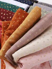 1 Piece Fashion Style Women Scarf Wrap Leaf Bronzing Shawls Headband Fantastic Crinkle Viscose Hijab