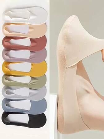 1/6 Pairs Solid Color Soft Lightweight No Show Socks For Women, Comfortable Low Cut Ankle Socks