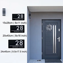 個性化壓克力門牌戶外標誌 - 定製地址牌，適用於住宅、公寓、酒店、商店 - 時尚、耐候、易於安裝 - 提升家居外觀，生日、畢業的絕佳禮物，多功能、可調節、可重複使用 - 彩色 - 查看 6