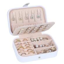Travel Jewelry Box, PU Leather Small Jewelry Organizer For Women Girls, Portable Mini Travel Case Display Storage Holder Boxes For Stud Earrings, Rings, Necklaces, Bracelets