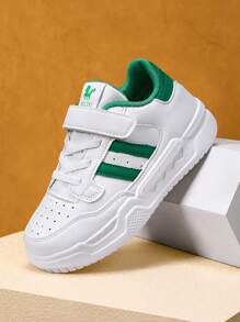 Unisex Children White Casual Sneakers, Students Sports Shoes, , Non-Slip Outdoor Activity Trainers, Suitable For Four Seasons - Green - View 3