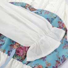 In-Stock Multicolor Renaissance Period Dress, Medieval Costume, Victorian Era Pirate Dress, Ethereal Palace Court Woven Fabric Dress Halloween - Blue - View 4