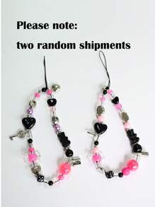 可爱的 Y2K 心形黑熊心形锁糖果钥匙串珠钥匙扣挂绳适用于 ，男女通用可爱女士珠宝手机串珠吊坠手链带绳礼物，适合送给母亲、家人、朋友、生日、节日的手机吊饰、手机链 - 彩色 - 查看 7