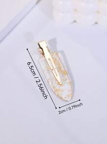 4pcs Metal Shards Transparent Hair Clip. No Trace Hair Clip. The Golden Fragments Are Random. Suitable For Wearing In Any Scenario, Hair Accessories, Head Accessories - Multicolor - View 5