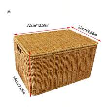 1 pièce Panier de rangement style rotin, boîte de rangement pour la maison pour l'organisation des vêtements, le salon, la chambre à coucher, la décoration de la cuisine et le rangement des collations, jouets etc.