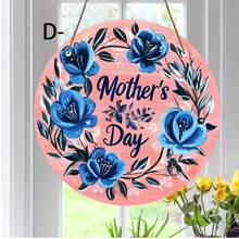 1 Señal de madera con diseño de corazón "Feliz Día de la Madre", patrón floral rojo, decoración rústica de pared para el hogar y el jardín, ideal para el Día de la Madre, cumpleaños y aniversarios, sin necesidad de electricidad