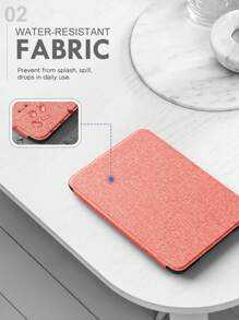 适用于 Kindle Paperwhite 和 Kindle Paperwhite Signature Edition 的超薄织物保护套，轻质 PU 皮革智能保护套，具有自动睡眠/唤醒功能，适用于 Paperwhite 电子阅读器 - 淺粉色 - 查看 4