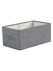 Organizador de Ropa Plegable de Tela con Asa, Cajón Lavable, Organizador de Ropa Chico - Gris - Ver 2