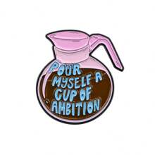 1 件咖啡语录珐琅胸针 - 独特的翻领别针，可爱的背包和衣服徽章，连衣裙配饰别针，衣服包饰，学校办公室配饰，衬衫夹克珠宝，圣诞节万圣节衣服别针，有趣可爱的教师礼物服装配饰包饰 - 彩色 - 查看 10