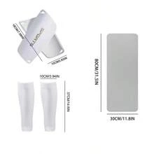 Set de 4 piezas de calentadores de piernas para deportes al aire libre: 1 par de calentadores de piernas antideslizantes, 1 par de calentadores de piernas, 1 par de espinilleras, 1 toalla refrigerante que absorbe el sudor, adecuado para fútbol, baloncesto, ciclismo, yoga, entrenamiento deportivo