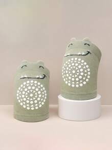 1/3/5 Pairs Of Kids' Knee Pads, Unisex, Cartoon Dinosaur, Elephant, And Chick Patterns, Non-Slip Dots, Perfect For Crawling Practice, Holiday Gift - Multicolor - View 12