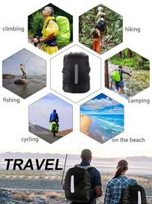 Travel Backpack Rain Cover Backpack With Reflective Stripes, 15-75l Waterproof Bag Camping Mountaineering Dustproof Rain Cover Backpack Protective Cover, Backpack Rain Cover Outdoor Mountaineering Waterproof Cover Schoolbag Rain Cover Dust Cover, Suitable For Mountaineering, Tourism, Beaches, Fishing, Cycling And So On.