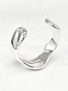 1pc Women's Fashion Personalized European-American Style Open Design Bracelet - Silver - View 6