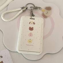 Kpop 照片卡夹钥匙扣卡通动物电脑夹 Kpop ID 徽章夹带钥匙扣学生公交卡吊坠钥匙扣硬壳保护照片套，学校用品，返校 - 彩色 - 查看 15