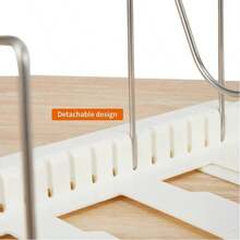 Pot And Pan Organizer, Expandable Pot Lid Holder With 7 Adjustable Compartments, U-Shape Pot Rack Organizer, Space-Saving Pan Organizer For Cabinet - 白色 - 查看 3