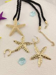 3 件套海星首饰套装 - 锌合金吊坠耳环和女士吊坠项链、海滩度假首饰、夏季防水首饰礼物、波西米亚风海洋主题首饰，适合日常装扮、生日母亲节 - 風格3 - 查看 4