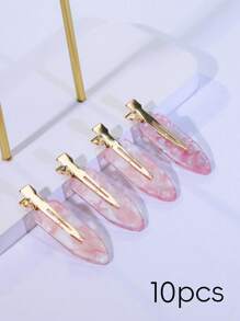 4pcs Metal Shards Transparent Hair Clip. No Trace Hair Clip. The Golden Fragments Are Random. Suitable For Wearing In Any Scenario, Hair Accessories, Head Accessories - Multicolor - View 26