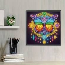 1pc 11.8" X 11.8" Asymmetrical Shaped 5D Diamond Painting Kit, DIY Butterfly Design Wall Decor, Suitable For Beginner & Adults, Thanksgiving Gift