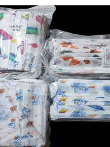 100 cubrebocas tricapa infantil - Azul - Ver 1