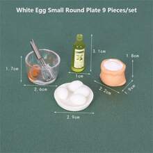 1 set Mini fouet à œufs de cuisine et tarte aux œufs factice, modèle de jouet de nourriture miniature