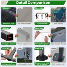 CAROMA Pabellón 3x3 impermeable estable resistente al invierno con toldos y paredes laterales, protección UV 50+ Pabellón plegable emergente Carpa para fiestas Pabellón plegable para jardín Camping Playa Bodas (3 x 3 m Azul) - Blanco - Ver 5