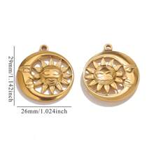 5pcs Stainless Steel Fashionable Hundred Sun Moon Heart Pendant DIY Necklace Earrings Jewelry Accessories Making Daily Wear Gifts