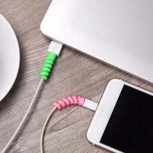 2/4/10/16 Stücke Kabelschutz, Spiralwickler aus Silikon für Lade-Kabel, Kabel-Organizer-Abdeckung, für Smartphone USB-Ladekabel Zubehör, bunte Datenleitungsschutz Kabelenden (Farbe zufällig)