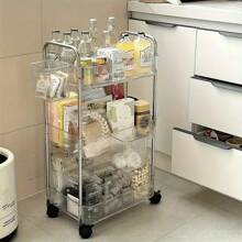 1pc 2/3/4 Tier Multifunctional Rolling Service Cart With Removable Hanging Baskets | Detachable Mobile Kitchen & Beauty Organizer For Home, Salon, Office | Heavy-Duty Storage Solution , Holiday /Back To School Gift