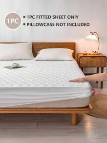 1 件防水绗缝床垫保护套，适用于大号床和特大号床，柔软、防尘、可机洗、可拆卸 - 白色 - 查看 3