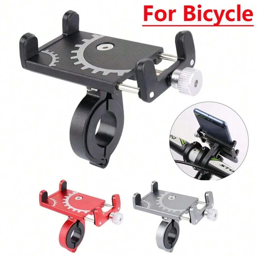 1pc Aluminum Alloy Phone Holder Bicycle Mount Phone Navigation Bracket Electric Bike Phone Holder Phone Fix - Multicolor - View 1