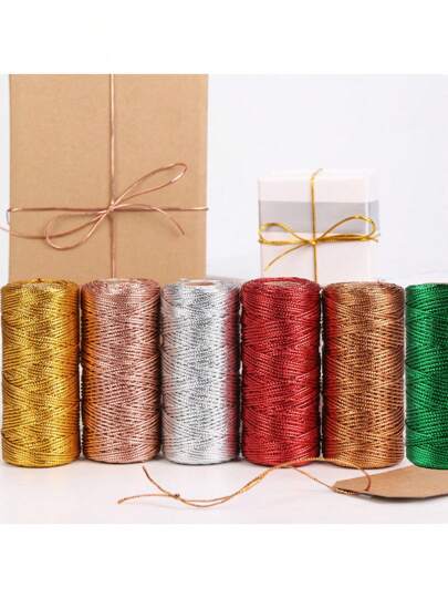 100米/卷礼品包装丝带，无弹力礼品包装绳，适用于礼品标签，有金色、银色、红色、古铜色、玫瑰金、返校情人节等颜色可选