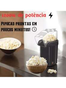 Electric Popcorn Maker Without Fat 1200w 110v Or 220v Portable Hot Air - 黑色 - 查看 3