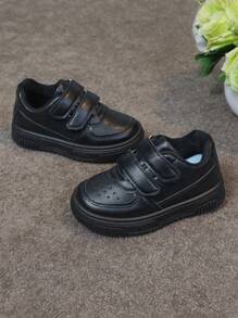 1 Pair Infant/Toddler Versatile New Soft Bottom Fashion Casual Thick Sole Sneakers, Suitable For Outdoor, School, Party, Vacation, All Seasons - Black - View 3